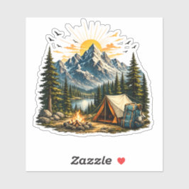 Adesivo Aventura de Camping na Montanha Natureza
