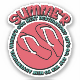 Adesivo Aventura de Verão   Flip-Flops e Inspirado em Viag