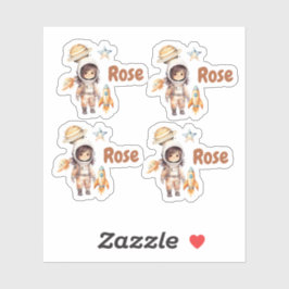 Adesivo Aventura Espacial do Astronauta Bonito personaliza