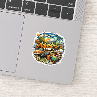 Adesivo Aventura Espera Colagem Viagem Vintage Férias