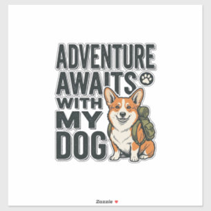 Adesivo Aventura Espera Com Meu Design de Caminhada Vintag