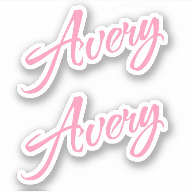 Adesivo Avery Decorative Name in Pink x2 Sticker (Frente)