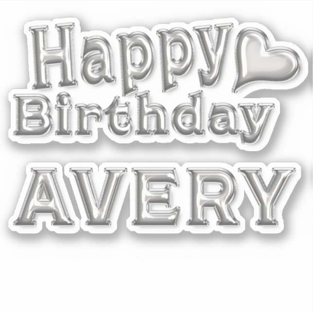 Adesivo Avery Happy Birthday silver Aufkleber Sticker (Frente)