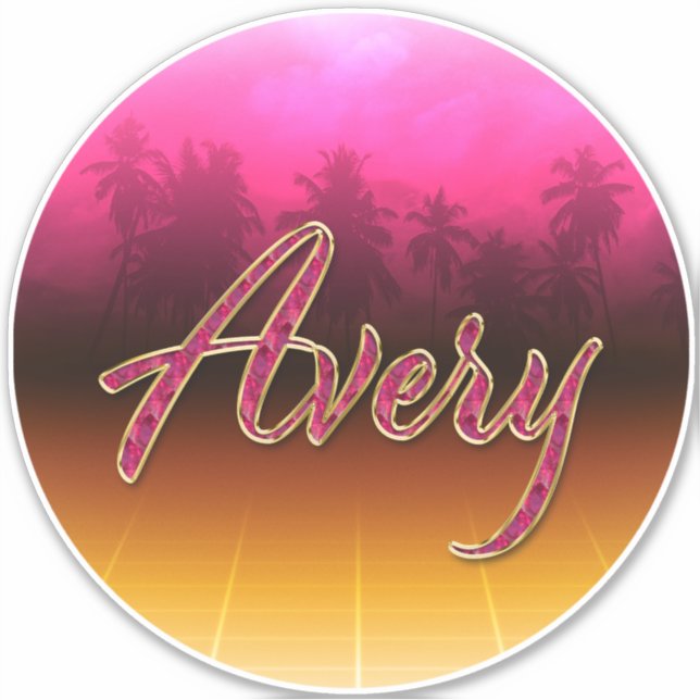 Adesivo Avery Vorname Name golden pink Aufkleber Sticker (Frente)