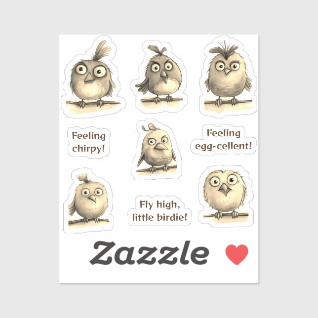 Adesivo Aves brancas e brancas 1 sepia (Folha)