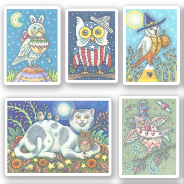 ADESIVO AVES DE ARTE DE PASTA, ARTE DE FERIADO BRANCO (Frente)