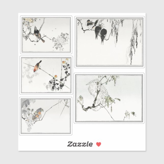 Adesivo Aves de Tinta Oriental (Folha)