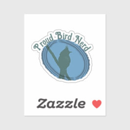 Adesivo Aves Nerd Silhouette Cinza Azul