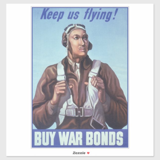 Adesivo Aviadores negros: Serviço Militar de Combate WW2 d (Folha)