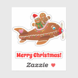 Adesivo Avião Gingerpão de Natal