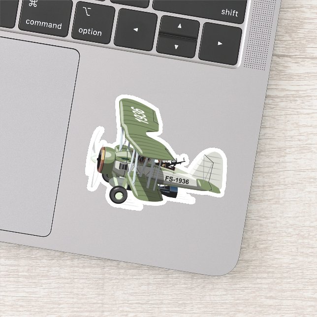 Adesivo Avião retrógrado de animação (Detalhe)