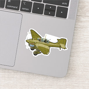 Adesivo Avião retrógrado de desenho animado