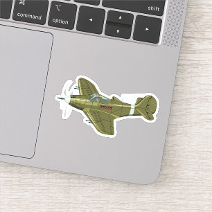 Adesivo Avião retrógrado de desenho animado