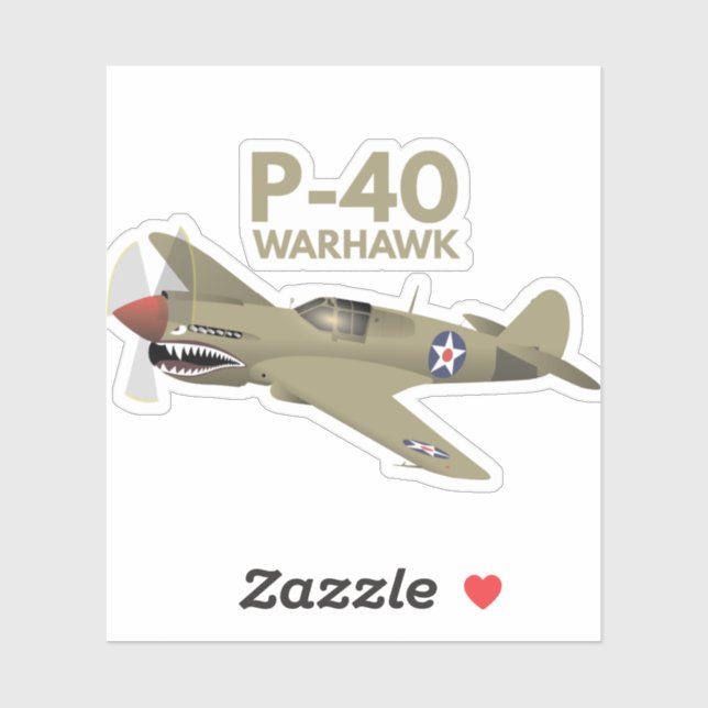 Adesivo Avião WW2 P-40 Warhawk (Folha)