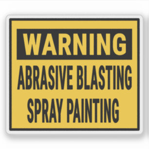 Adesivo Aviso Abrasivo - Pintura de Pulverização por Explo