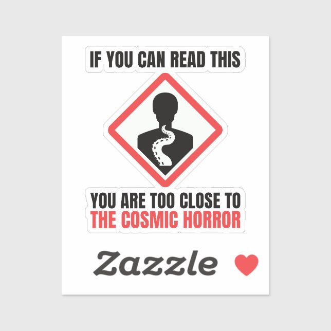 Adesivo Aviso de Horror Cthulhu Lovecraft Cósmico (Folha)