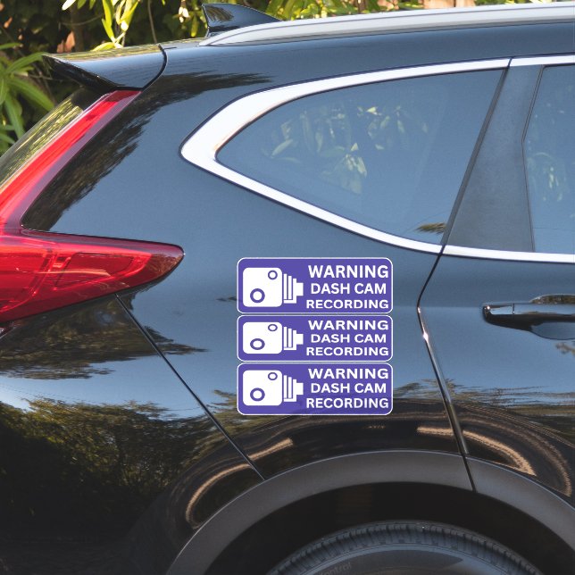 Adesivo Aviso de segurança da câmara do veículo de registr (Lado do carro)