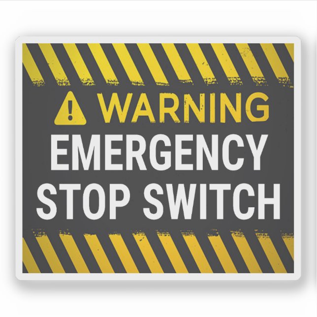 Adesivo Aviso Interruptor de Parada de Emergência (Frente)