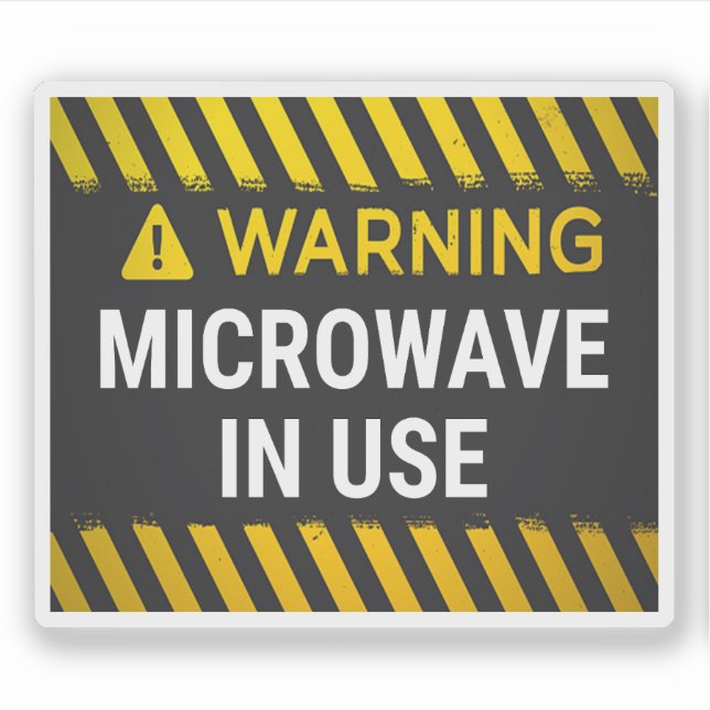 Adesivo Aviso Micro-ondas em Uso (Frente)