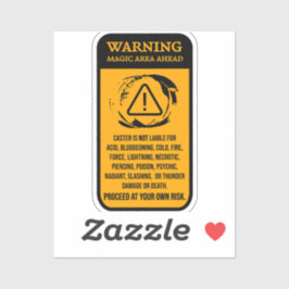 Adesivo Aviso: Sinal de Responsabilidade da Área Mágica à