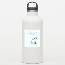 Adesivo Avô Baptism Blue Boy Lamb Personalizado