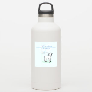 Adesivo Avô Baptism Blue Boy Lamb Personalizado
