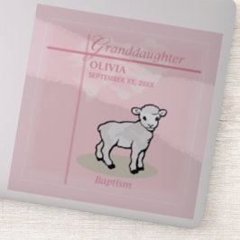Adesivo Avô, Baptism, Menina Rosa, Nome e Data