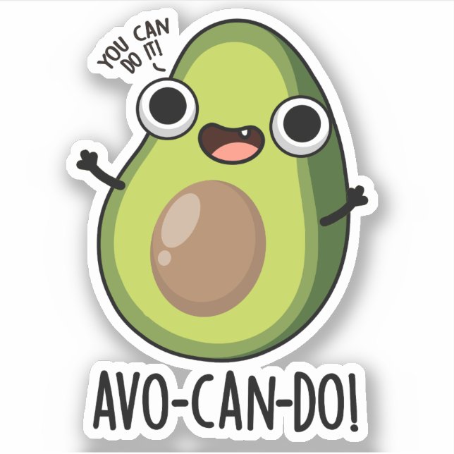 Adesivo Avo-can-do Funny Avocado Pun (Frente)