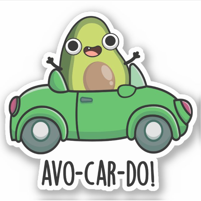 Adesivo Avo-car-do-Funny Avocado Puns (Frente)