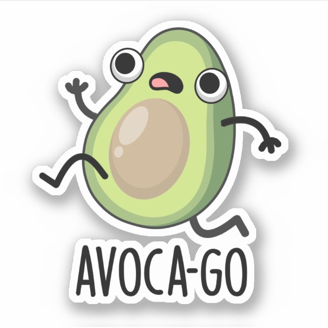 Adesivo Avoca-go Engraçado Avocado Pun (Frente)
