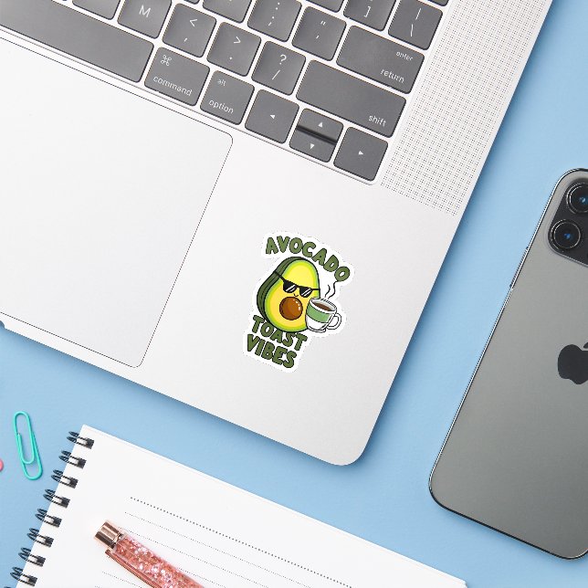 Adesivo Avocado Toast Vibes (Notebook com iPhone)