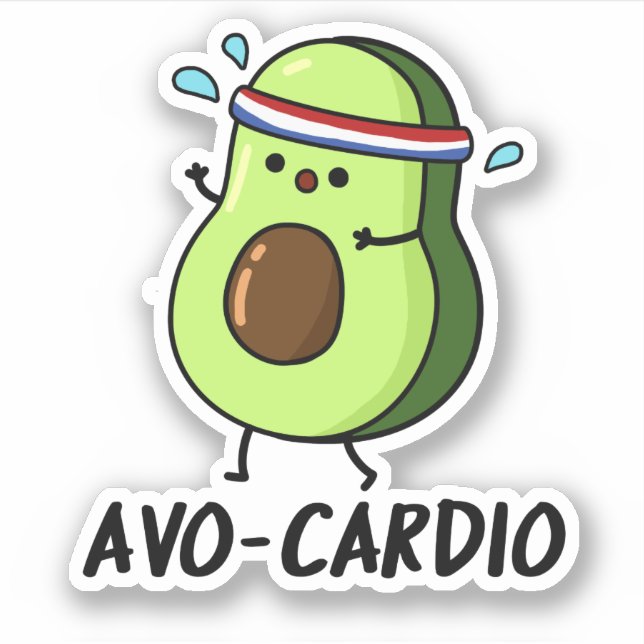 Adesivo Avocardio Funny Excercise Avocado Pun (Frente)