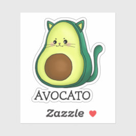 Adesivo Avocato Cat Avocado Pun Custom-Cut Vinyl Sticker