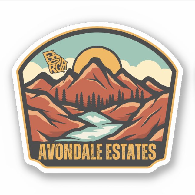 Adesivo Avondale Estates, Geórgia (Frente)