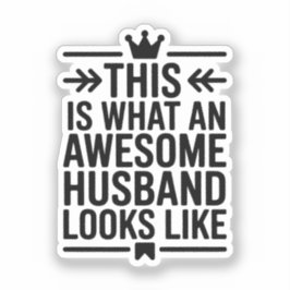 Adesivo Awesome Husband Minimal Typography