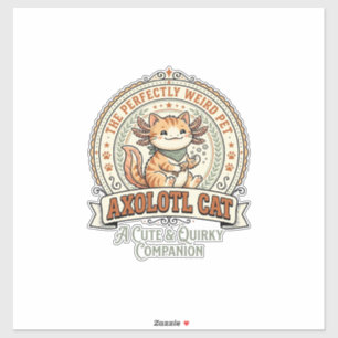 Adesivo Axolote Gato Axolote Pet Cute Estranho Gato Camisa