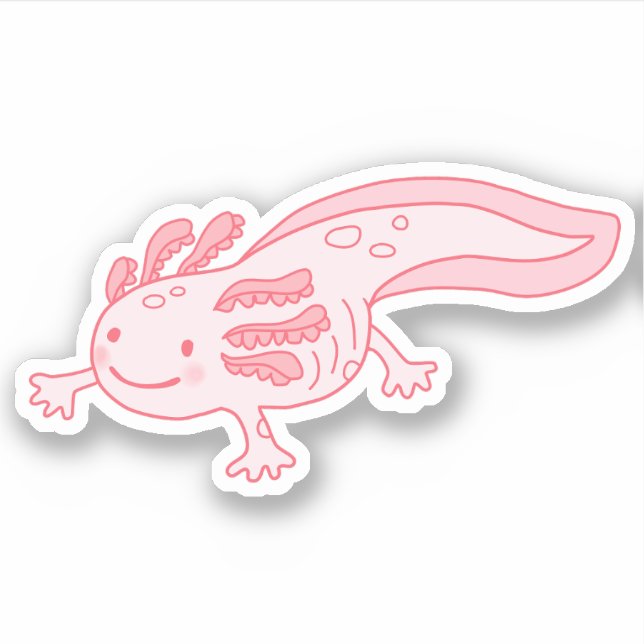 Adesivo Axolotl cor-de-rosa (Frente)
