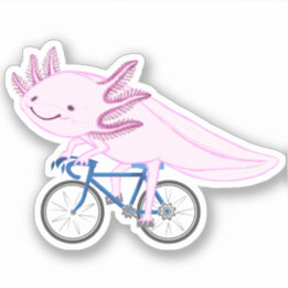 Adesivo Axolotl em uma bicicleta