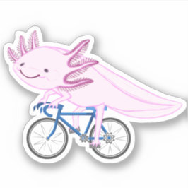 Adesivo Axolotl em uma bicicleta