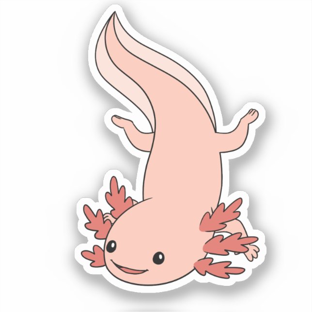 Adesivo Axolotl Hetero para baixo (Frente)