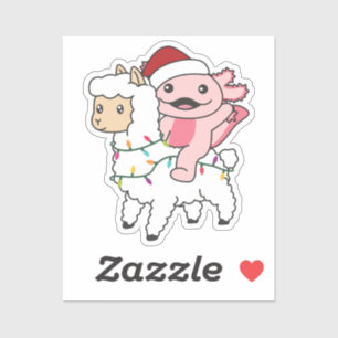 Adesivo Axolotl Llama Alpaca Animais de inverno