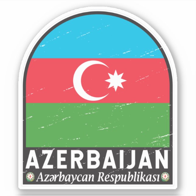 Adesivo Azerbaijão: Emblema em desolação (Frente)