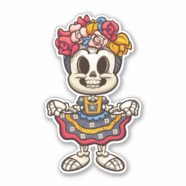 Adesivo Aztec Catrina Skeleton