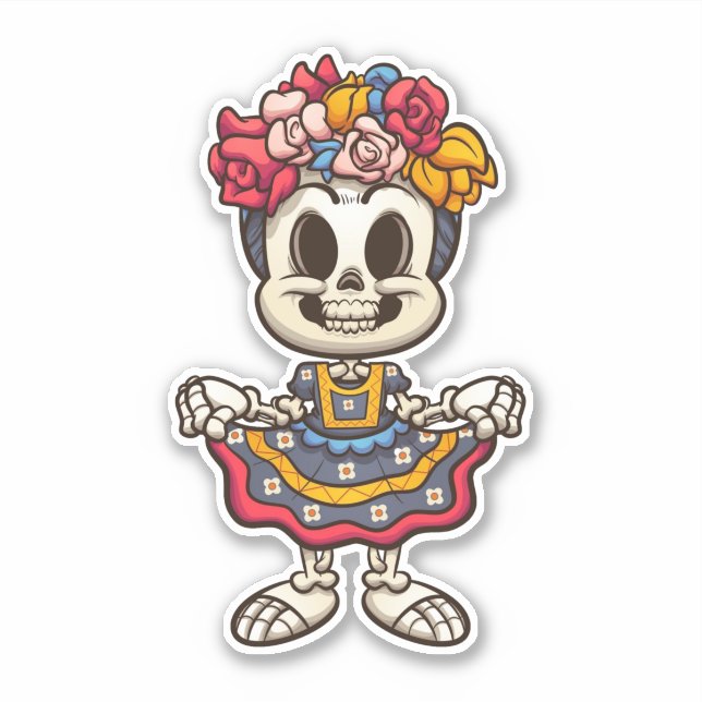 Adesivo Aztec Catrina Skeleton (Frente)