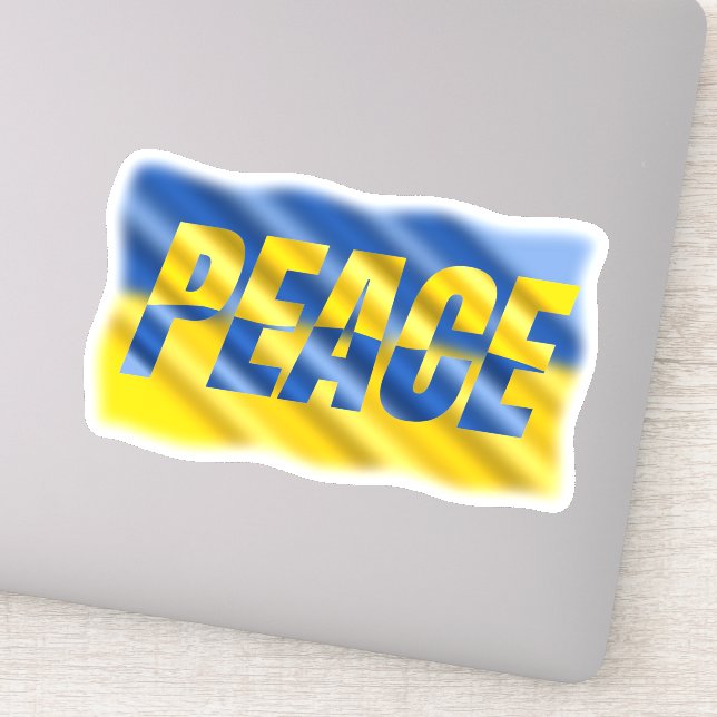 Adesivo Azul e Amarelo Ucrânia inspiram sem guerra de paz (Detalhe)