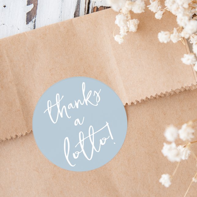 Adesivo Azul Empoeirado Obrigado Loteria (Criador carregado)