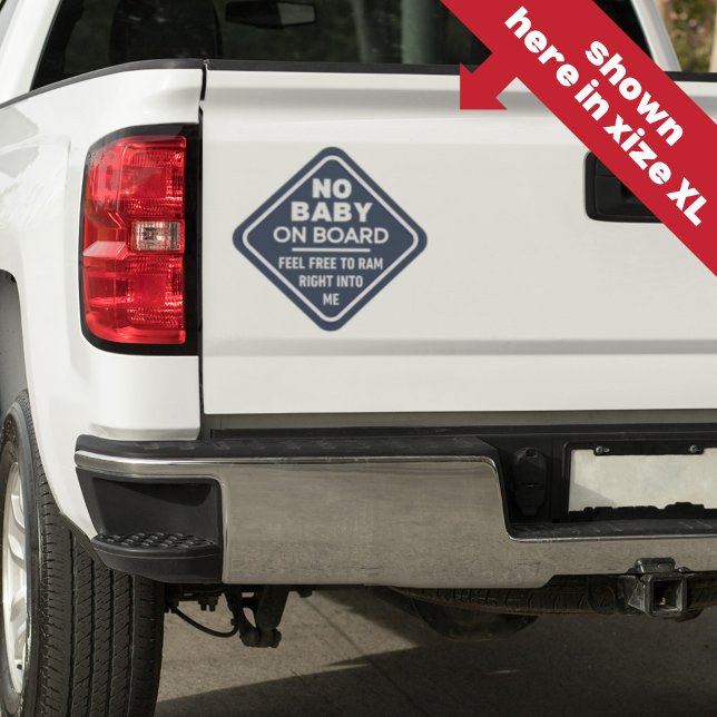 Adesivo Azul Engraçado Sem Bebê no Pára-choque de Cuidado  (Criador carregado)