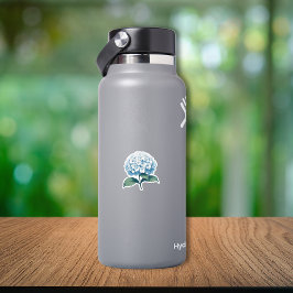 Adesivo Azul Hydrangea Flor Bonito Aquarela