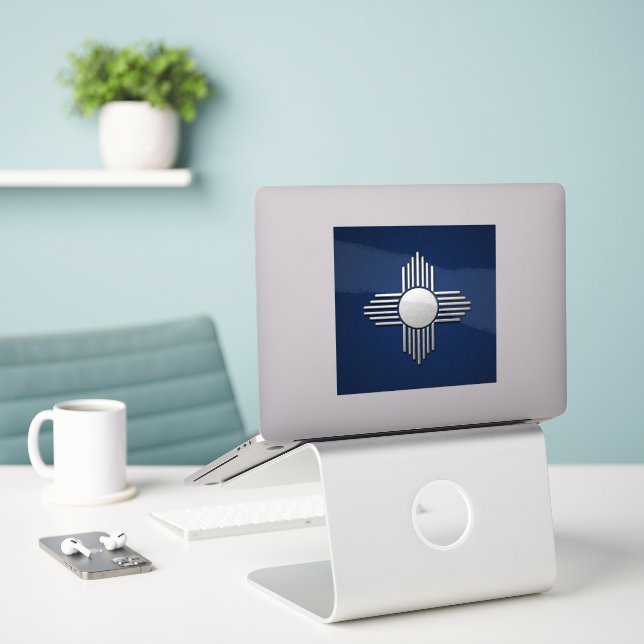 Adesivo Azul Novo México (Laptop na mesa)