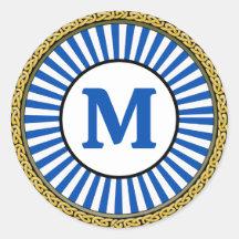 Adesivo - Azul - Personalizado - Adicionar inicial